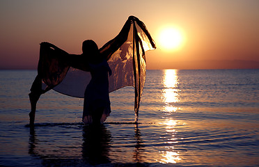 Image showing Dance with sunset