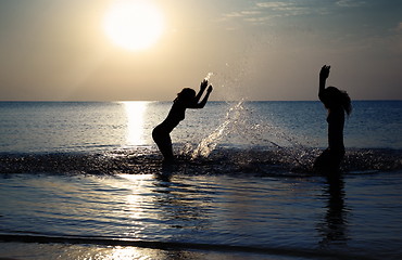 Image showing Playing at the beach