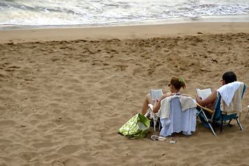 Image showing Relaxing at beach