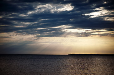 Image showing Sunset at the sea