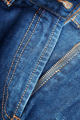 Image showing Fly front of blue jeans