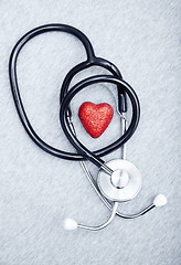 Image showing Stethoscope and heart