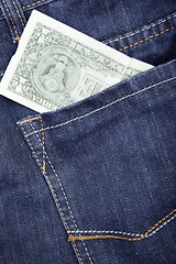 Image showing Jeans and dollar