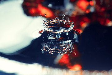 Image showing Liquid drop falling