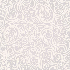 Image showing Seamless floral lightgrey background