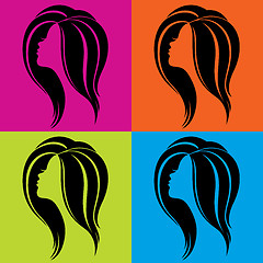 Image showing Girl's profile in pop-art style