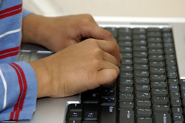 Image showing Typing on a Laptop