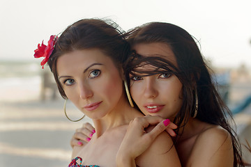 Image showing two young women outdoors