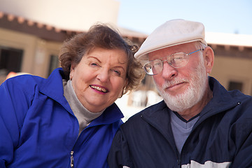 Image showing Happy Senior Adult Couple Bundled Up Outdoors