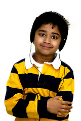 Image showing Kid enjoying music