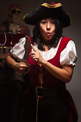 Image showing Dramatic Female Pirate Scene
