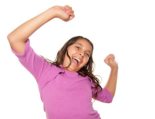 Image showing Happy Hispanic Girl Dancing Isolated