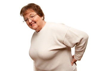 Image showing Senior Woman with Backache on White