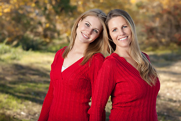 Image showing Pretty Mother and Daughter Portrait in Park