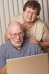 Image showing Smiling Senior Adult Couple Having Fun on the Computer