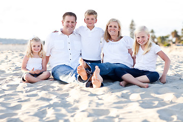 Image showing Happy Caucasian Family Portrait at the Beach