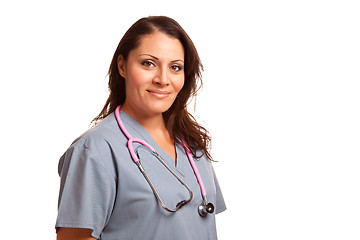 Image showing Female Hispanic Doctor or Nurse on White