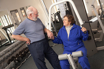 Image showing Senior Adult Couple Working Out Together in the Gym