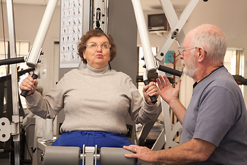 Image showing Senior Adult Couple Working Out Together in the Gym