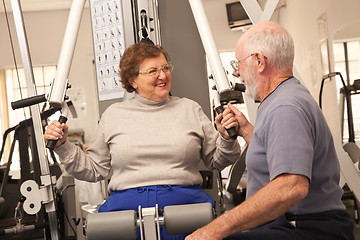 Image showing Senior Adult Couple Working Out Together in the Gym