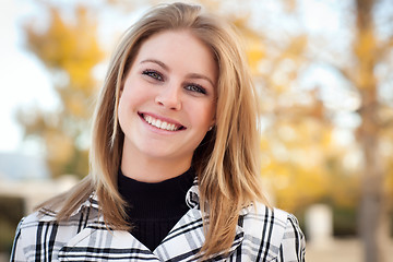 Image showing Pretty Young Woman Smiling in the Park