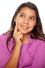 Image showing Pretty Hispanic Girl Thinking