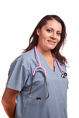 Image showing Female Hispanic Doctor or Nurse on White