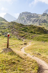 Image showing Path sign on Italian Alps