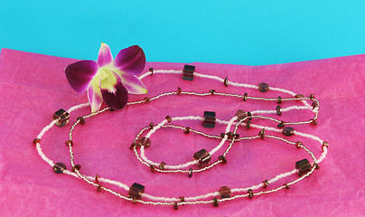Image showing Pink beaded necklace