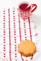 Image showing Christmas mulled wine and gingerbread