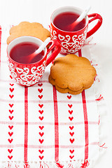 Image showing Christmas mulled wine and gingerbread