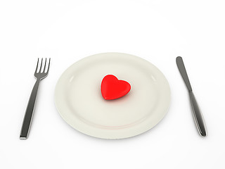 Image showing Heart on a plate