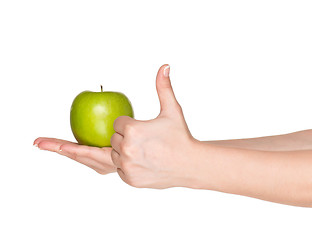 Image showing Hand with apple