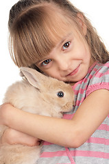 Image showing Little girl with rabbit