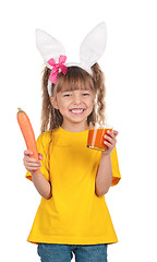 Image showing Little girl with bunny ears