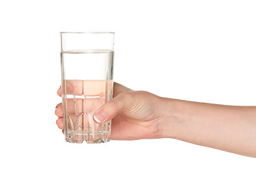 Image showing Hand with glass of water