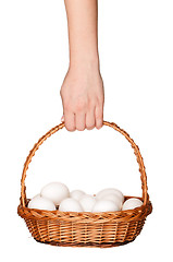 Image showing Basket with eggs