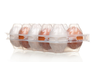 Image showing Eggs in box