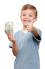 Image showing Boy with dollars