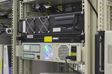 Image showing Industrial server in rack of collocation center