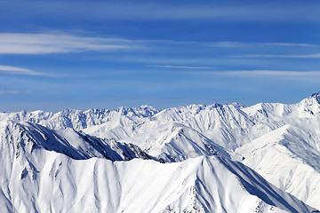 Image showing Winter mountains in nice day. Caucasus Mountains, Georgia