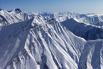 Image showing Snowy slopes mountain