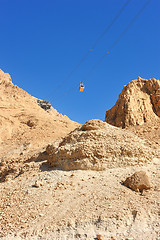 Image showing Cableway at Masada.