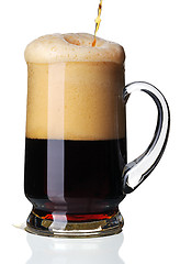 Image showing Glass of dark beer, isolated.