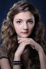 Image showing Girl with long curly hair.