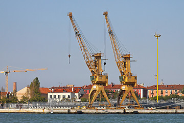 Image showing Industrial cranes