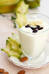 Image showing Yogurt with almond and starfruit