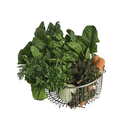 Image showing Raw vegetable in steel basket