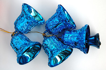 Image showing Blue christmas bells