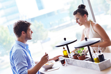 Image showing young couple at luch